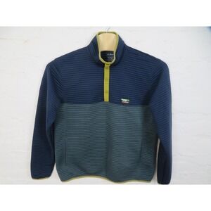 L.L. Bean Airlight Knit Sweatshirt Mens XLT Blue Fleece Snap Mock Neck Pullover